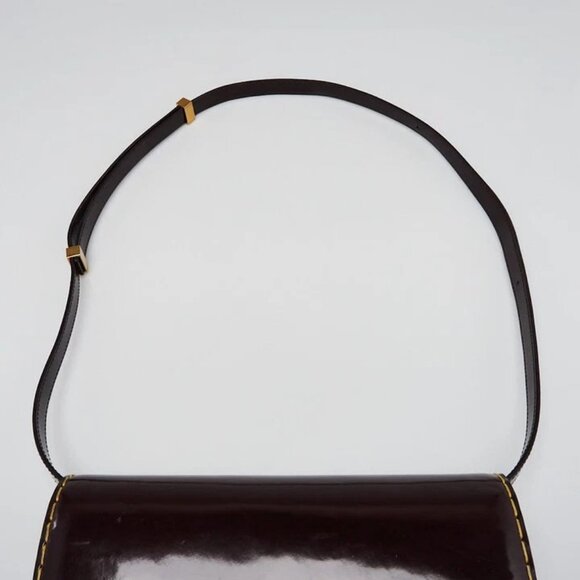 Celine Brown Patent Leather Medium Classic Box Flap Bag - Picture 4 of 12